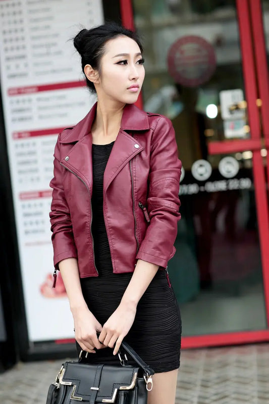 Women's Leather Motorcycle Jacket