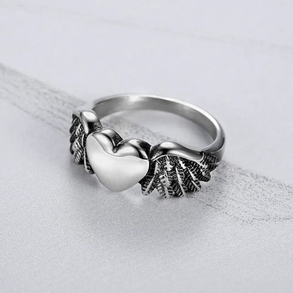 Heart Wing Motorcycle Ring for Women - Angel Wings Design - THROTTLE HUB
