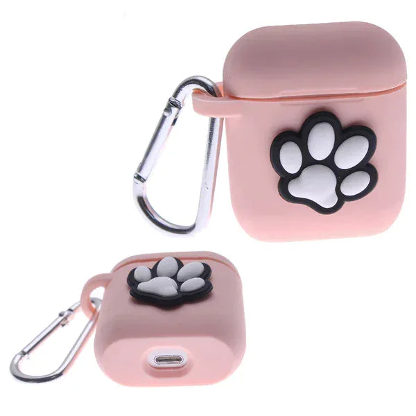Pink Air Pod Silicone Case 2D Paw Design - THROTTLE HUB