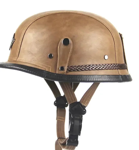 Handcrafted Leather Motorcycle Cap - THROTTLE HUB