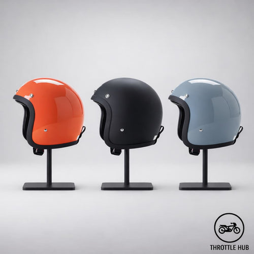 Retro Open Face Motorcycle Helmet – DOT Approved 3/4 Cruiser Helmet | Throttle Hub