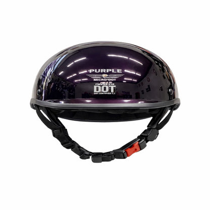 Purple motorcycle helmet with 'Purple Microsport' branding on a white background
