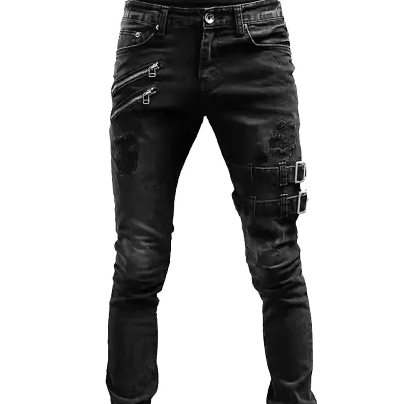 Personalized Trendy Ripped Motorcycle Jeans - THROTTLE HUB