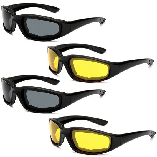 Peciees 4PCS Motorcycle Riding Glasses Bicycle Sunglasses Goggles for Outdoors - THROTTLE HUB