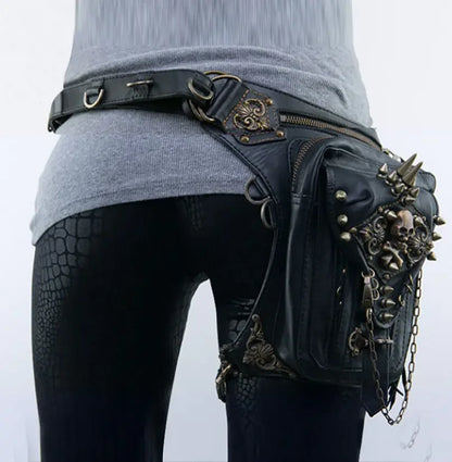 Punk Motorcycle Bag, Women's Crossbody Phone Waist Bag - THROTTLE HUB