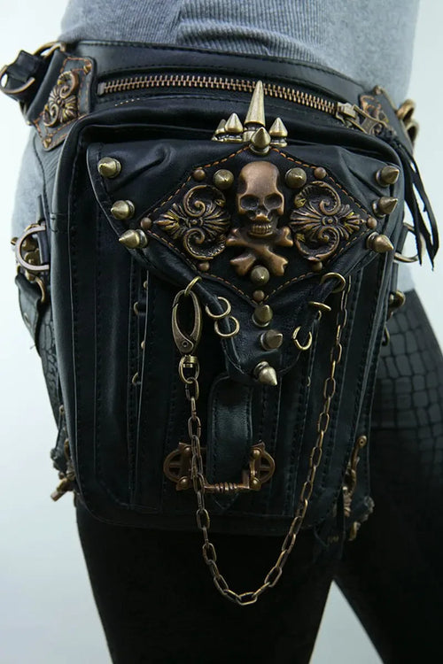 Punk Motorcycle Bag, Women's Crossbody Phone Waist Bag - THROTTLE HUB