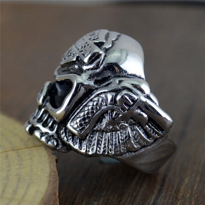 Rebel Spirit Skull Ring in Titanium