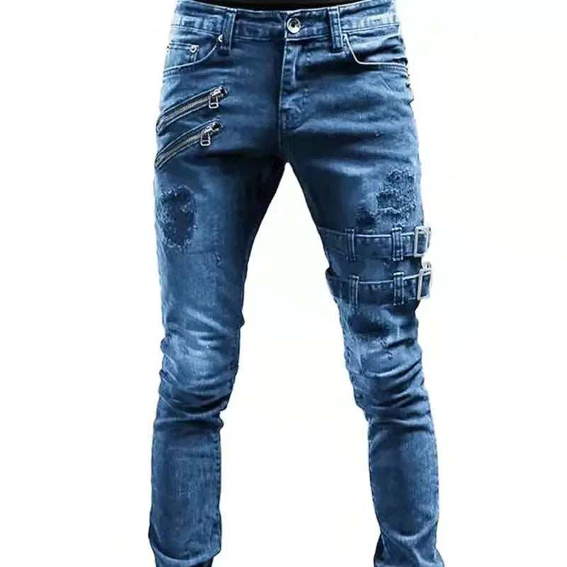 Personalized Trendy Ripped Motorcycle Jeans - THROTTLE HUB