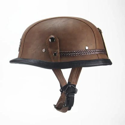Handcrafted Leather Motorcycle Cap - THROTTLE HUB