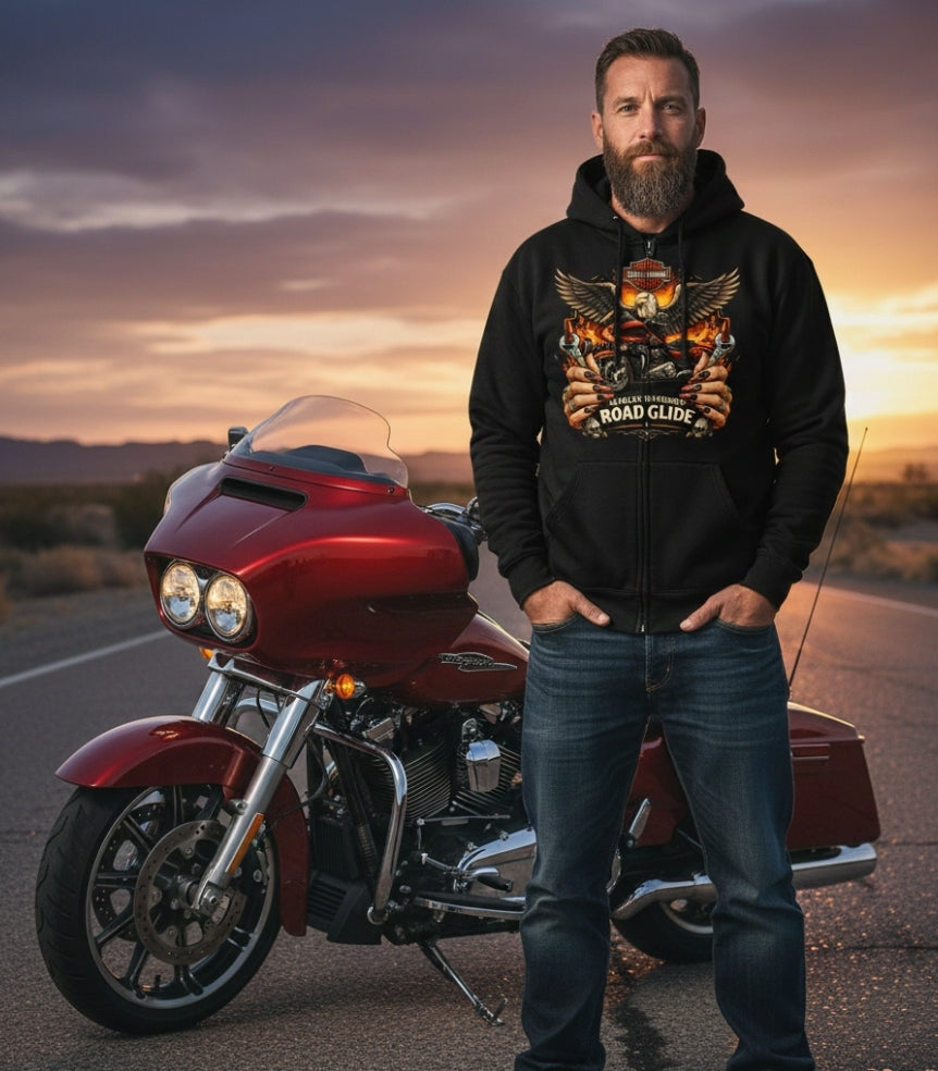 Champion® Custom Motorcycle Name Hoodie | Premium Moisture-Wicking Biker Hoodie | Throttle Hub
