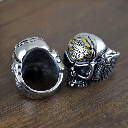 Rebel Spirit Skull Ring in Titanium