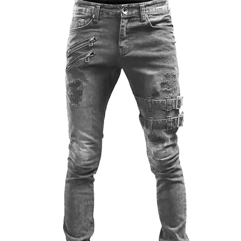 Personalized Trendy Ripped Motorcycle Jeans - THROTTLE HUB