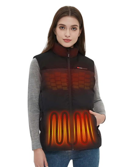 ORRNIKKO Classic Womens Heated Vest - Stand Heated CollarWith 7.4V 16000mAh Battery Pack Rechargeable Heated Vest Women - THROTTLE HUB