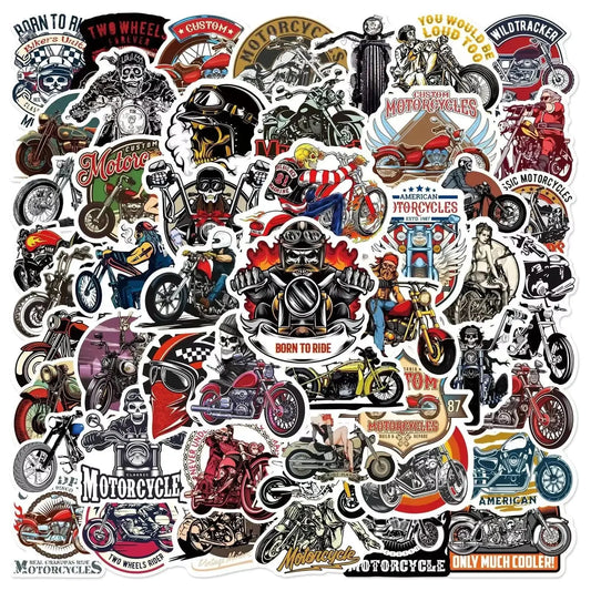 Generic 100pc Cool Motorcycle Stickers Amazing Waterproof Vinyl Motorcycle Stickers. Water Bottle Laptop Luggage Helmet Various - THROTTLE HUB