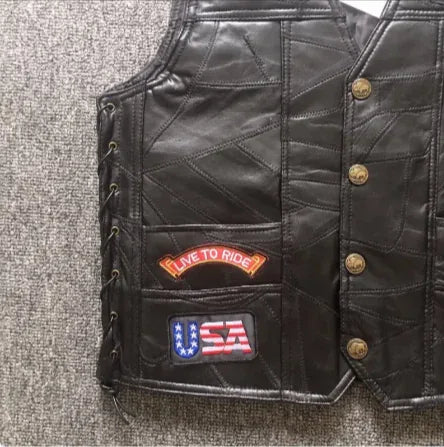 Men's Classic Leather Motorcycle Vest - THROTTLE HUB