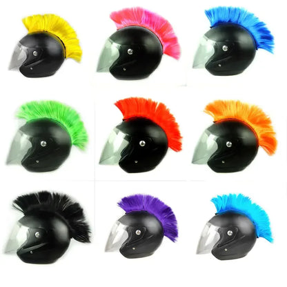 Colorful Mohawk Wig Helmet Accessories for Motorcycles - THROTTLE HUB