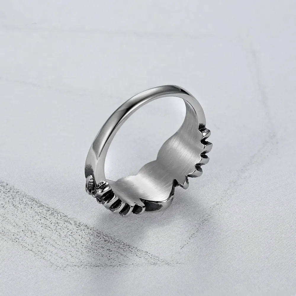 Heart Wing Motorcycle Ring for Women - Angel Wings Design - THROTTLE HUB