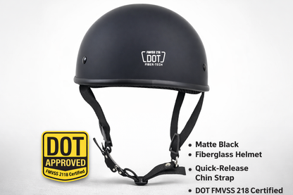 Low Profile Motorcycle Helmet – Classic DOT Half Helmet