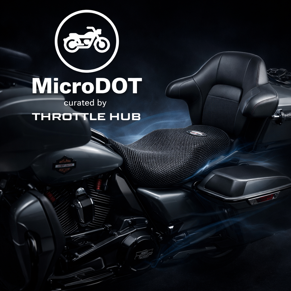 Micro•AIR 3D Mesh Motorcycle Seat Cover – Ride Cooler Comfort Upgrade | MicroDOT Curated by Throttle Hub