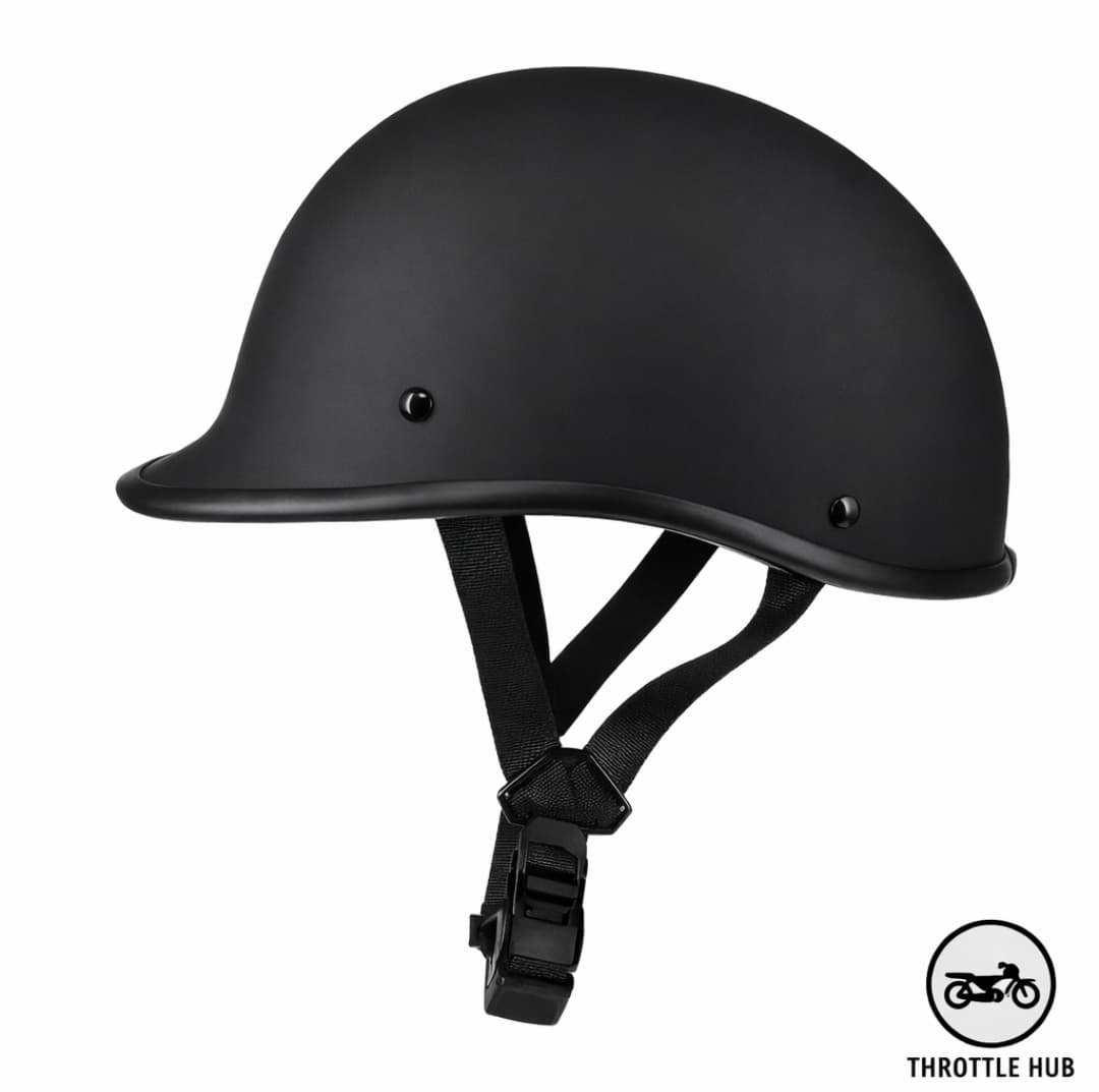 Throttle Hub DOT Approved Motorcycle Half Helmet – Low Profile Street Helmet