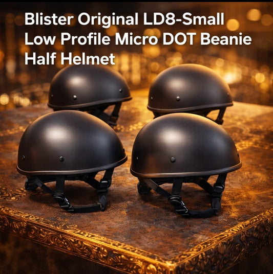 Blister Original LD8 Small Low Profile MicroDOT Beanie Half Helmet – DOT Approved