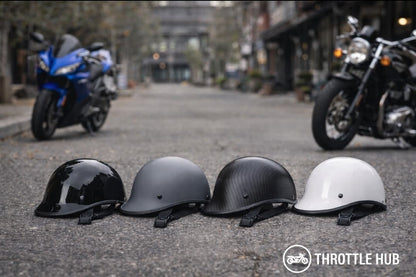 Throttle Hub DOT Approved Motorcycle Half Helmet – Low Profile Street Helmet