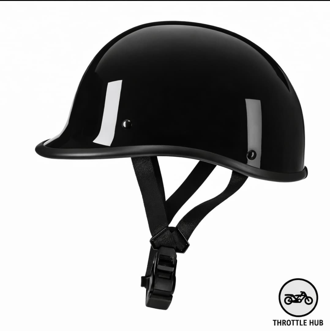 Throttle Hub DOT Approved Motorcycle Half Helmet – Low Profile Street Helmet