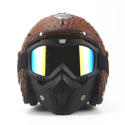 Vintage Handmade Motorcycle Helmet