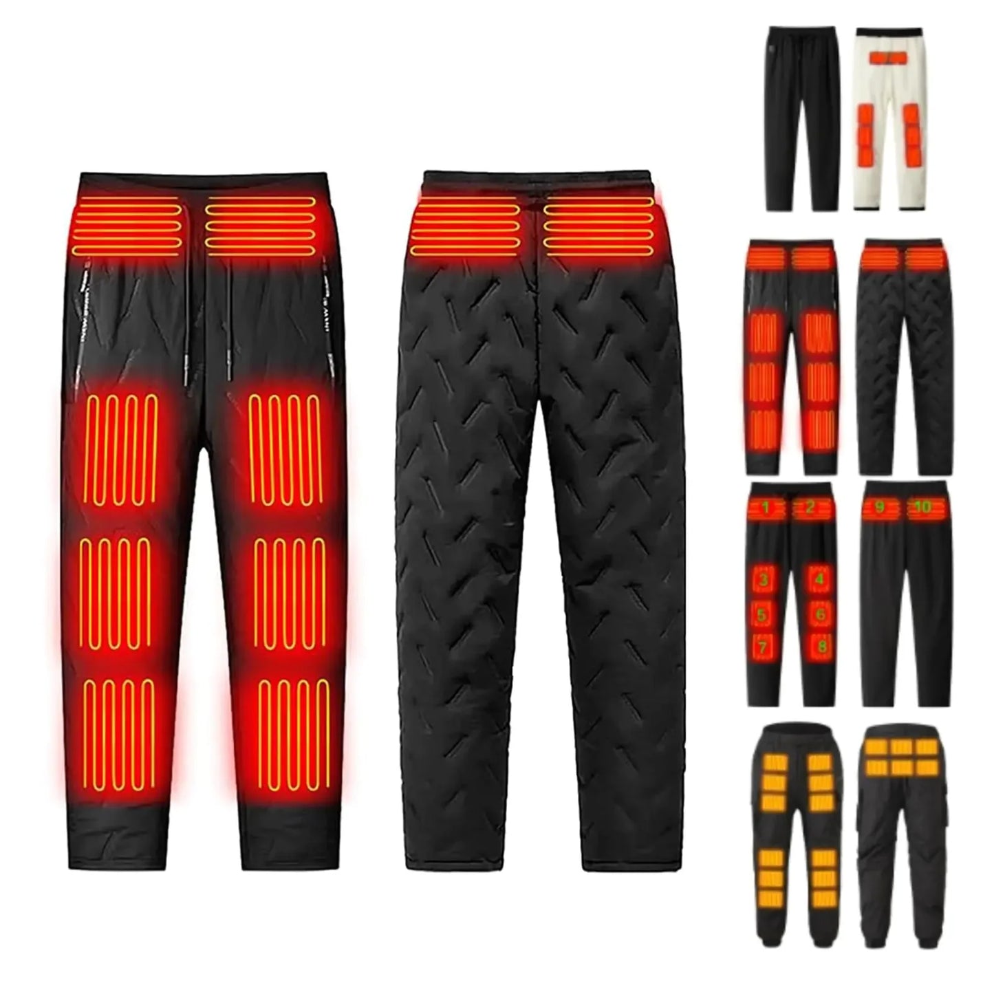 Tthxqing Heated Pants Fleece Lined Heated Sweatpants Electric USB Heating Pants for Men Women Electric Heated Hiking Pants - THROTTLE HUB