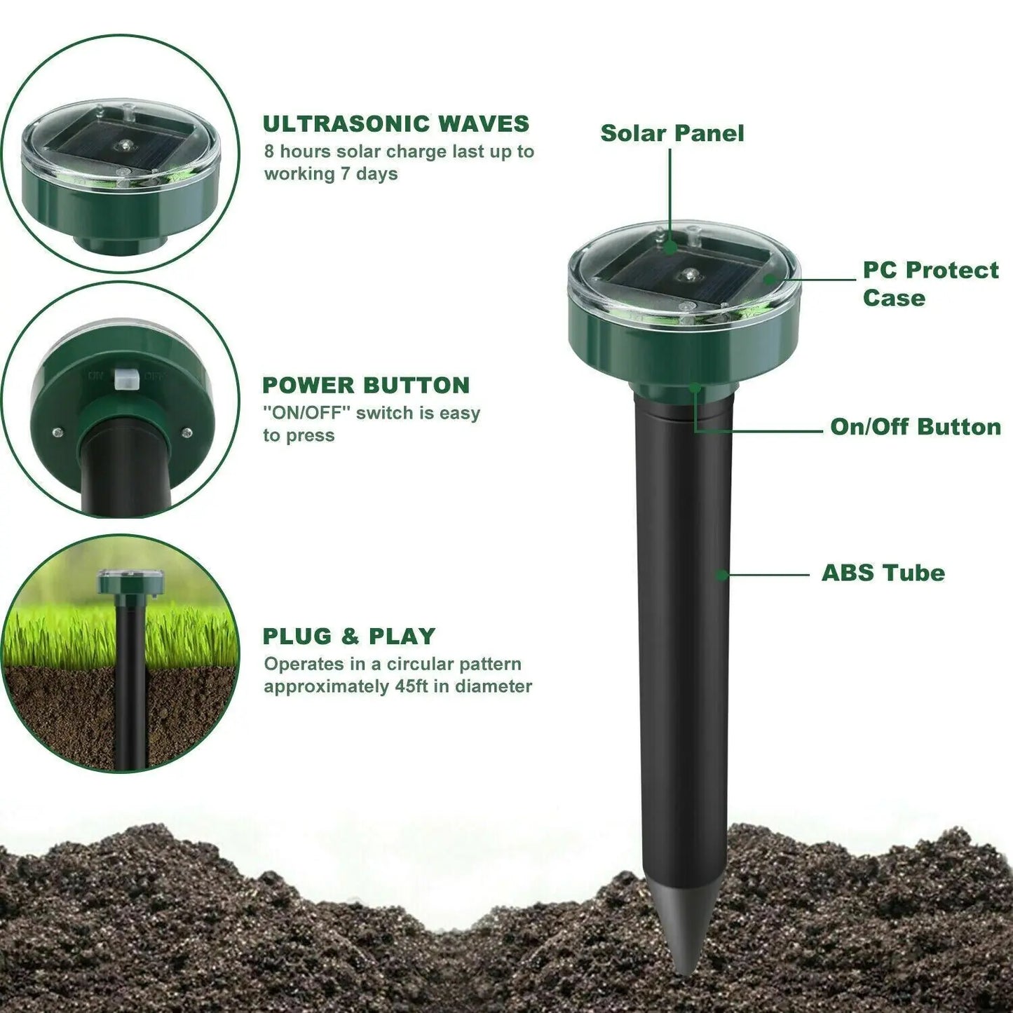 CampSafe™ Solar Perimeter Repellers (4-Pack)